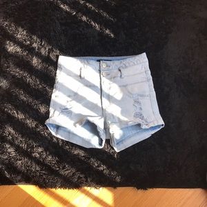 Light blue jeans shorts